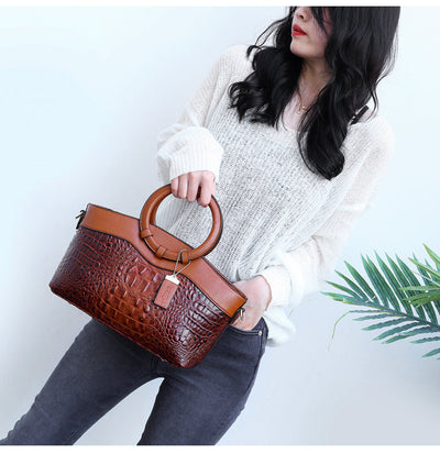 Botha™ | Miller  Stylish crocodile leather bag with handmade details