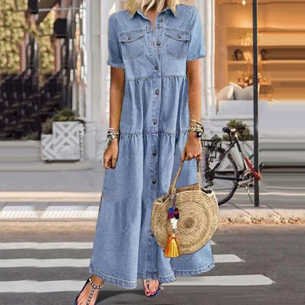 Botha™ Elenai - Elegant Slimming Denim Dress