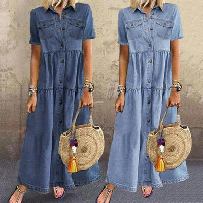 Botha™ Elenai - Elegant Slimming Denim Dress