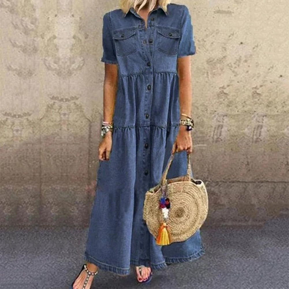 Botha™ Elenai - Elegant Slimming Denim Dress