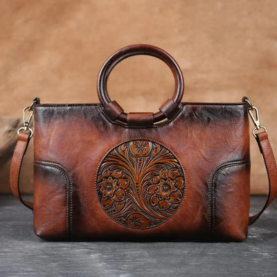 Botha™ | Eliza Leather handbag with vintage relief