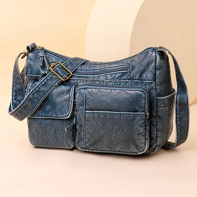 Botha™ | Piper Vintage leather shoulder bag with multiple compartments