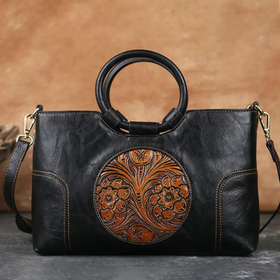 Botha™ | Eliza Leather handbag with vintage relief