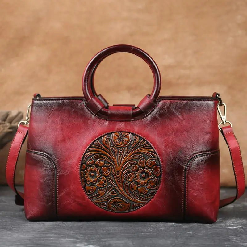 Botha™ | Eliza Leather handbag with vintage relief