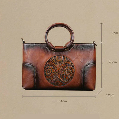 Botha™ | Eliza Leather handbag with vintage relief