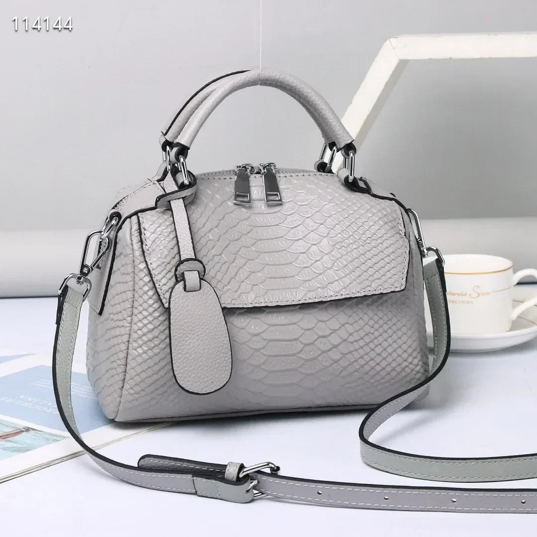 Botha™ Selah - Elegant leather handbag with crocodile print