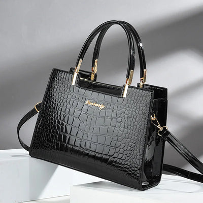 Botha™ Eloise - Handbag made of shiny leather with crocodile pattern