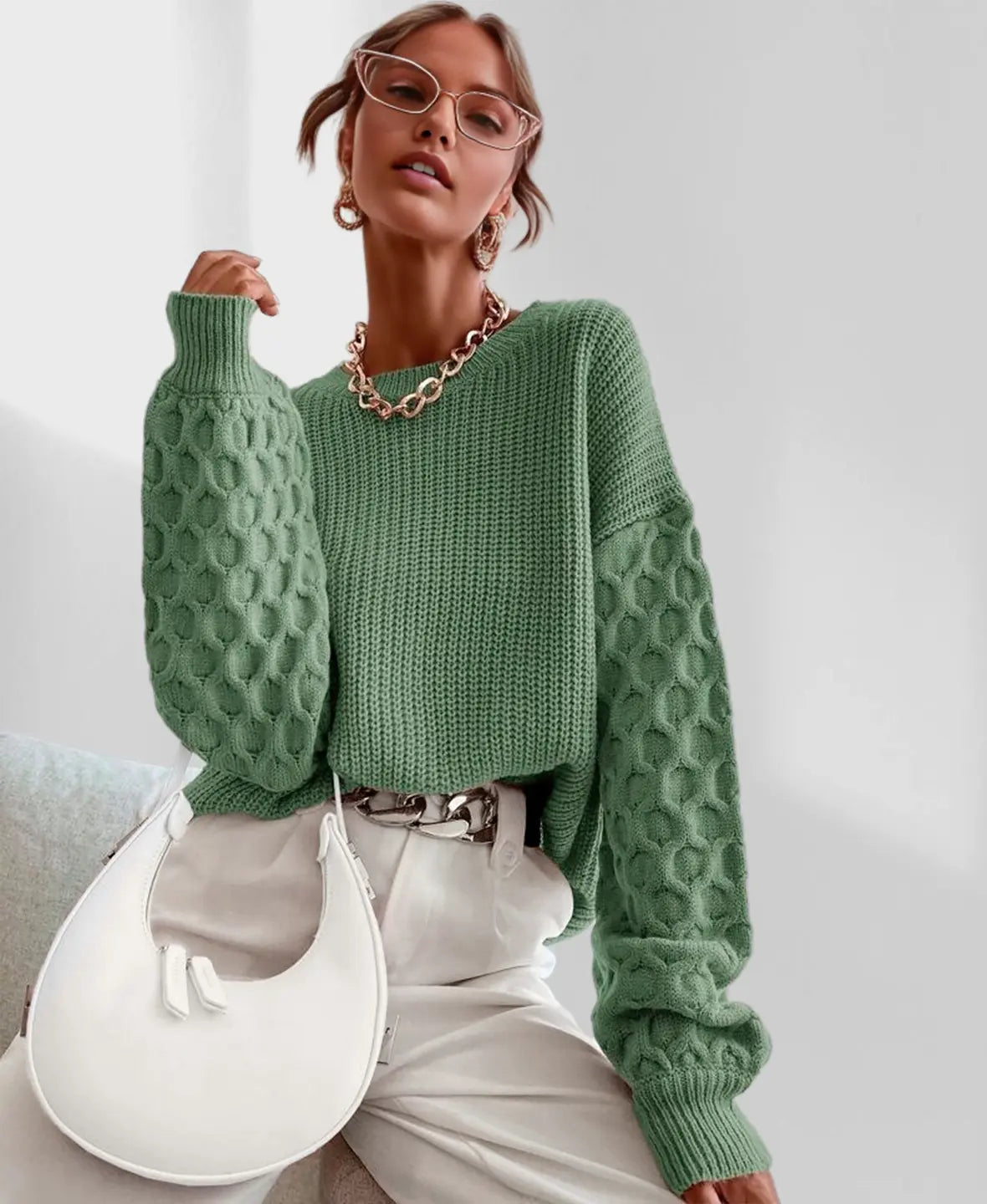 Botha™ Alexa - Ribbed Knit Drop Shoulder Sweater