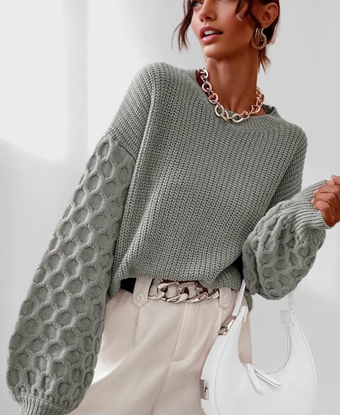 Botha™ Alexa - Ribbed Knit Drop Shoulder Sweater